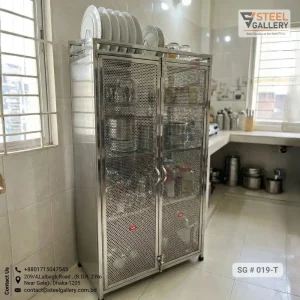 Stainless Steel Kitchen Cabinet / Khanaduli (Tall 2-Door Mesh Unit)