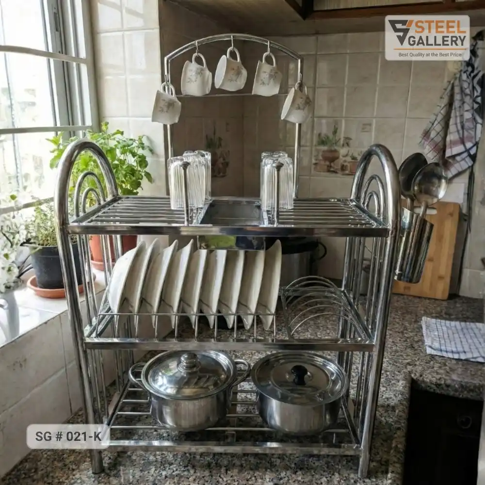 Stainless Steel 3-Tier Dish Rack Stainless Steel Dish Rack