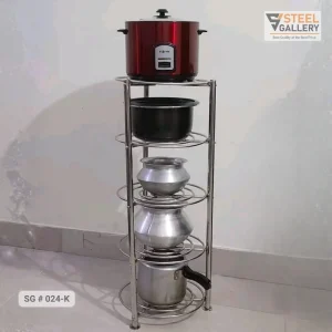 Stainless Steel Patil Stand | Kitchen pot rack stainless steel