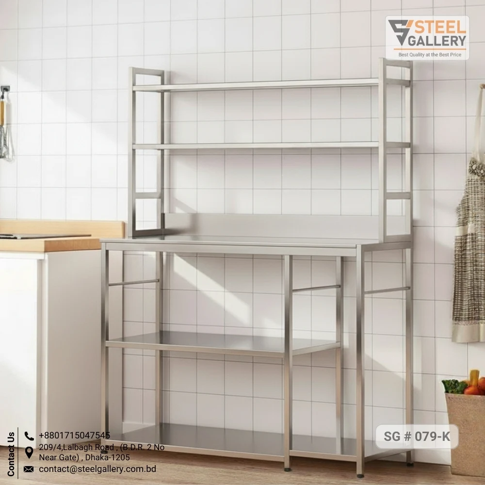 Multi-Storage Kitchen Rack Workstation with Vegetable Baskets