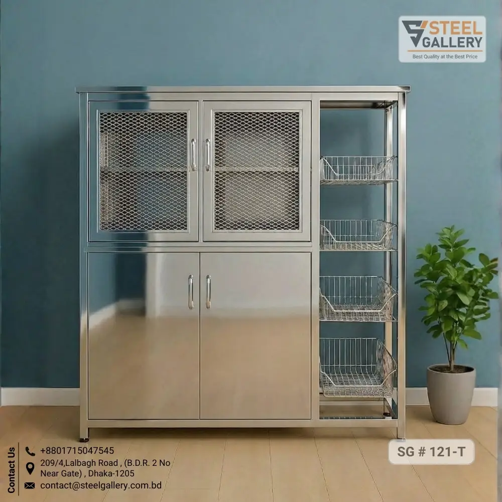 Kitchen Cabinet with Side Vegetable Rack