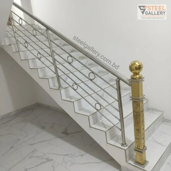 Simple Ramp Ss Railing Design Classic SS Railing with Simple Ring Design - Steel Gallery
