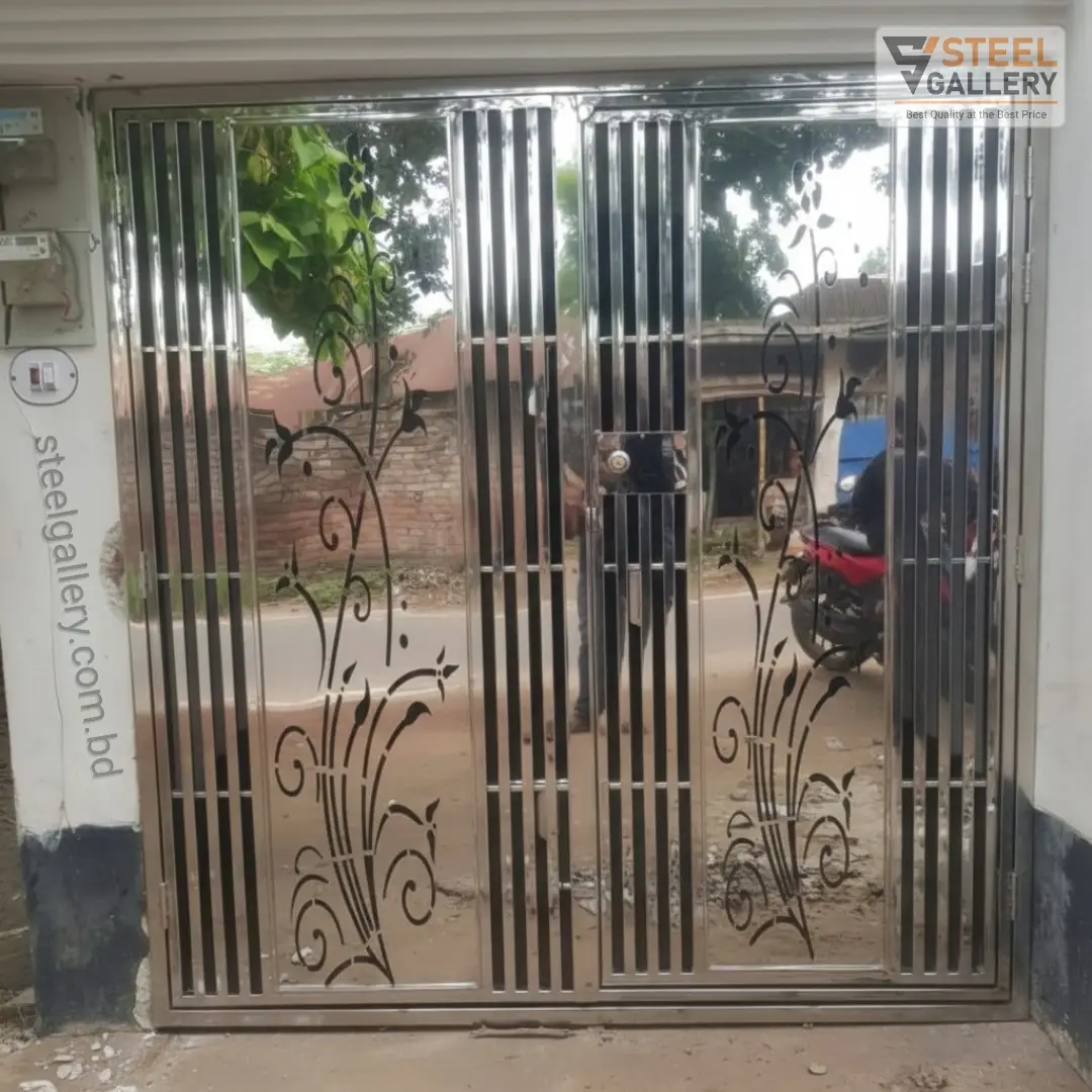 Modern SS Main Gate Laser Cut Design (Budget-Friendly)