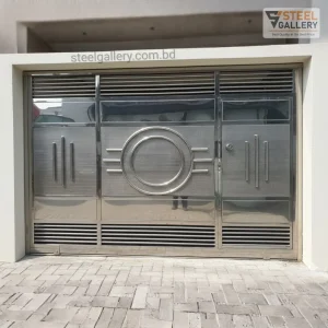 Modern SS Main Gate with Circle & Mesh Design