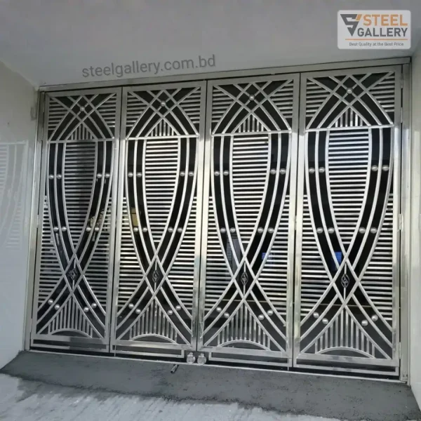 Standard SS Main Gate Design with Stylized Fish Pattern - Steel Gallery